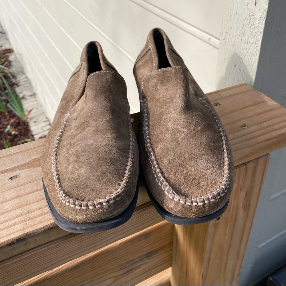 Hush Puppies Brown Loafers Slip-On Shoes Roadster Sage Suede